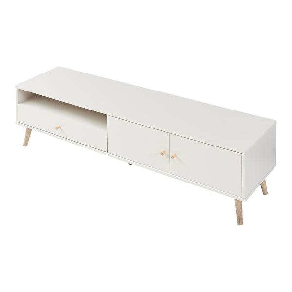 Meuble TV Hallevil 150x39x45 cm Blanc [en.casa]