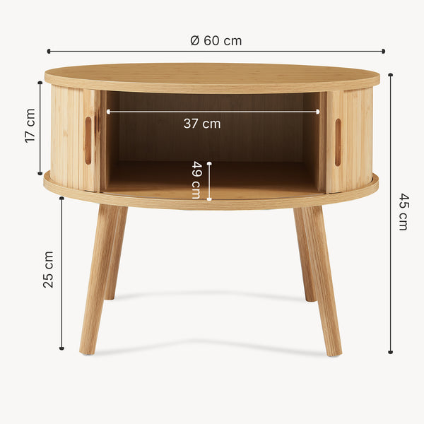 Table de chevet Nordkapp II 45 x 60 cm naturel [en.casa]