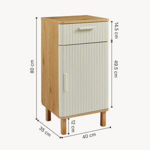 Armoire de salle de bain Ferrersp 80x40x35 cm aspect chêne / couleur sable [en.casa]