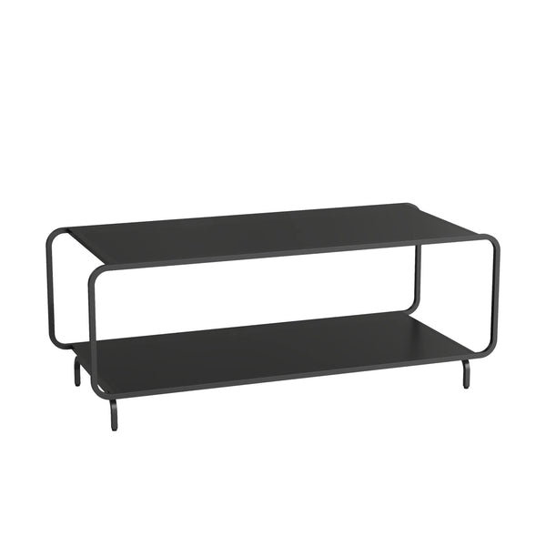 Table basse Færder 115x50x45 cm Acier Noir [en.casa]