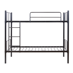 Lit superposé en métal Berimma avec 2 matelas 90x200 cm Noir [en.casa]