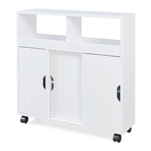 Armoire d'appoint sur roulettes Fadeskimma 72x70x20 cm Blanc [en.casa]