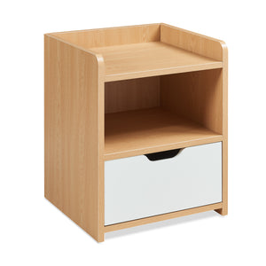 Table de chevet Bordkak 45x36x34 cm aspect chêne/blanc [en.casa]
