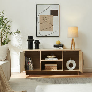 Meuble TV Kenta 120x39x52 cm aspect chêne Sonoma/blanc [en.casa]