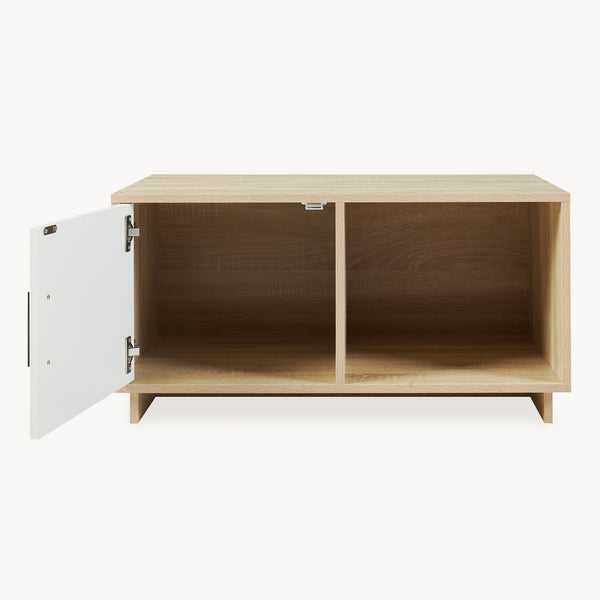 Table basse Kenta 80x45x40 cm aspect chêne Sonoma/blanc [en.casa]