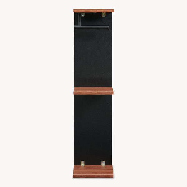 Porte-papier toiletteTrond 77 x 18 x 18 cm noir effet noyer [en.casa]