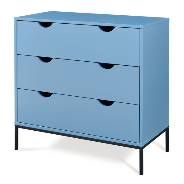Commode Colwyn 78 x 80 x 40 cm bleu noir [en.casa]
