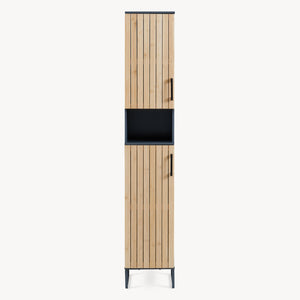 Colonne de salle de bain Svanes 170 x 30 x 30 cm gris foncé naturel [en.casa]