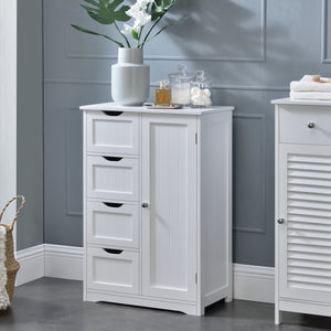 Armoire de salle de bain Locust MDF laqué 81 x 55 x 30 cm Blanc [en.casa]