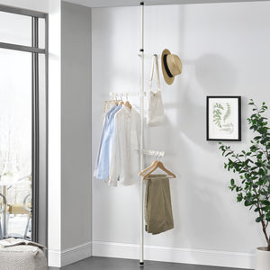 Porte-manteaux Havneby Porte-manteaux télescopique avec tringle à vêtements en.casa