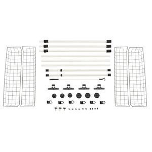 [en.casa] Portmanteau téléscopique Systéme d'étagères Accrochage pour élever des guêtrons 3 barres et 2 étagères Métal et Plastique Hauteur et Largeur réglable