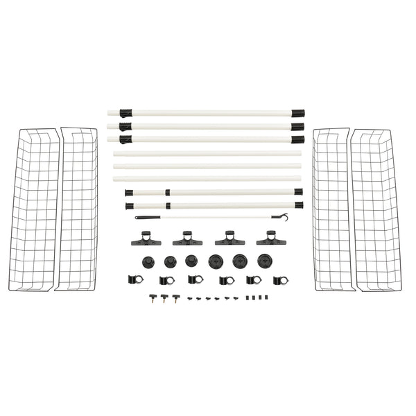 [en.casa] Portmanteau téléscopique Systéme d'étagères Accrochage pour élever des guêtrons 3 barres et 2 étagères Métal et Plastique Hauteur et Largeur réglable