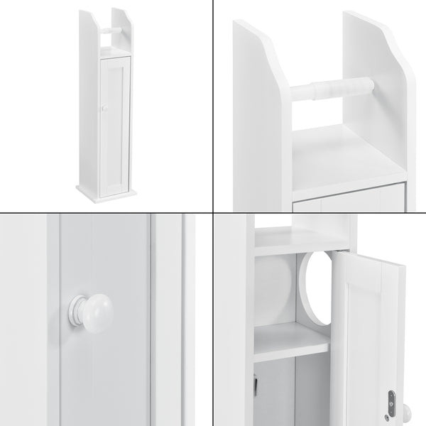 [en.casa] Meuble de Salle de Bain Armoire de Salle de Bain Rangement de Salle de Bain MDF Laqué Blanc 78 x 20 x 18 cm