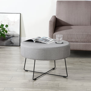 Table Basse Ronde Nelson Gris et Noir 40 x 60 cm [en.casa]