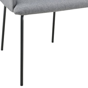[en.casa] Fauteuil de Salon Rembourrée en Textile Chaise de Salle à Manger Pieds en Métal 76 x 52 x 53 cm Gris et Noir