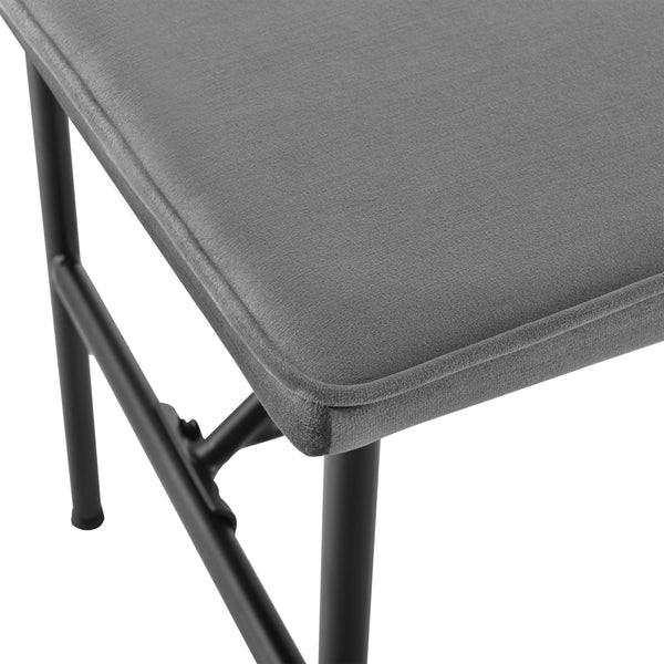 Banc rembourré 130x40x45 cm textile gris en.casa