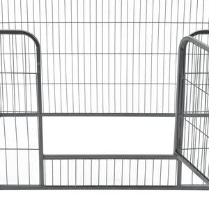 Enclos Parc pour Animaux avec Porte 125 x 85 x 70 cm Acier Argenté [pro.tec]