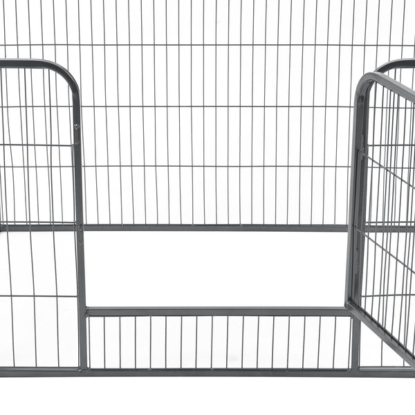 Enclos Parc pour Animaux avec Porte 125 x 85 x 70 cm Acier Argenté [pro.tec]