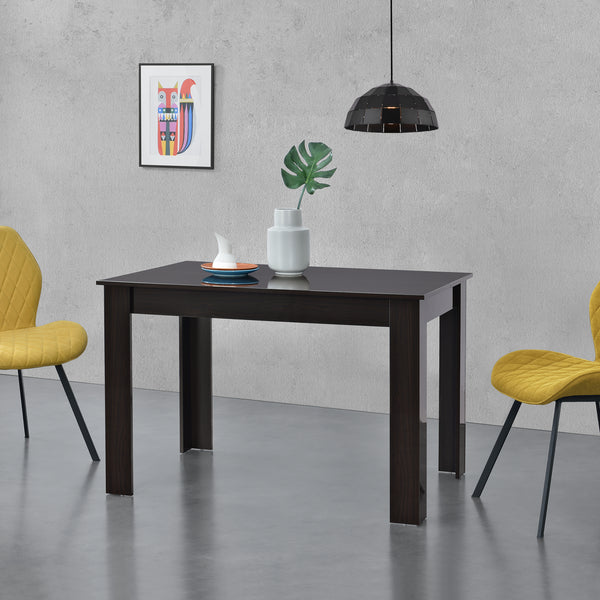 Table à manger Skien 117x76x74 cm aspect noyer brillant en.casa