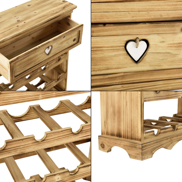 Casier à Bouteilles Mosel pour 16 Bouteilles de Vin 86 x 55 x 22 cm Naturel [en.casa]