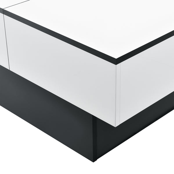 Table basse Lens avec plateau relevable Noir/Blanc [en.casa]