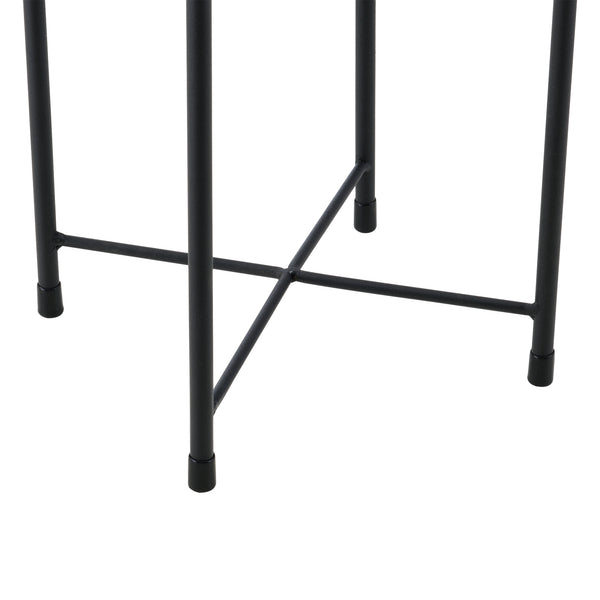 Set de 2 Supports de Plante Mol Noir Doré [en.casa]
