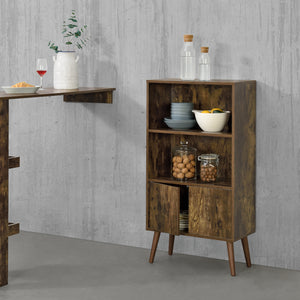 Bibliothèque à 2 Portes pour Salon Ängelholm 113 x 60 x 30 cm Effet Bois Foncé [en.casa]