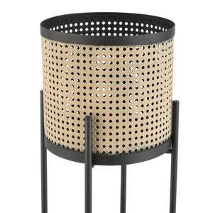 Lot de 2 Supports de Plante Colfontaine Métal Tailles Différentes Noir Sable [en.casa]