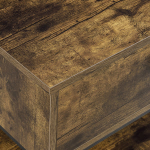 Table Basse Bjuv avec Tiroir et Étagère 49 x 45 x 39 cm Effet Bois Foncé Noir [en.casa]