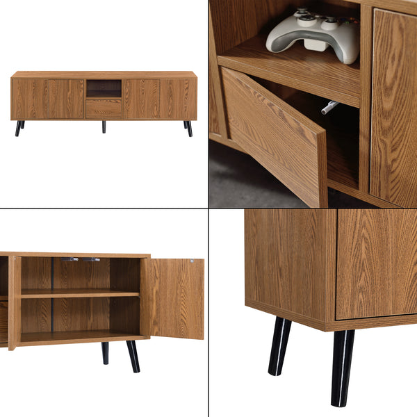 Table TV Hedemora 140x30x45,5 cm Ton bois foncé en.casa