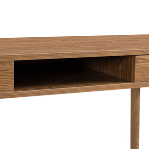 Bureau Habo avec rangement et tiroir 115x48x74cm Ton bois foncé en.casa