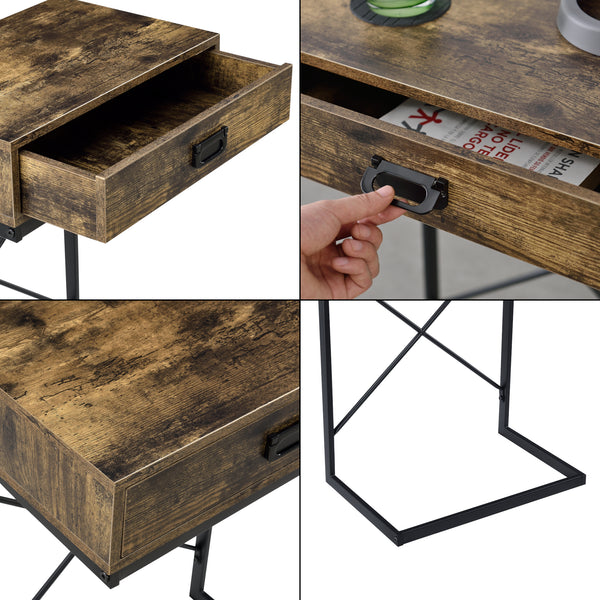 Table d'Appoint Marstrand 67 x 45 x 35 cm Noir Effet Bois Foncé [en.casa]