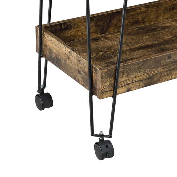 Chariot de service Vaxholm 78x62x32cm Ton bois foncé en.casa