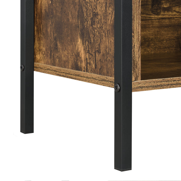 Bibliothèque Flakstad à 4 Casiers Noir Effet Bois Foncé [en.casa]