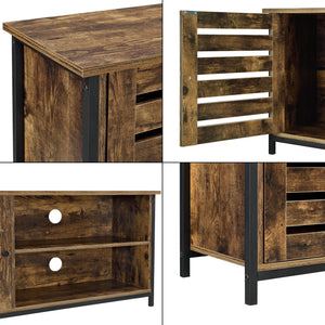 Meuble TV Engerdal 49 x 110 x 30 cm Effet Bois Foncé [en.casa]