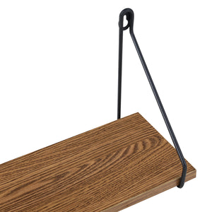 Lot de 3 Étagères Murales Randers Tailles Différentes Noir Bois Foncé [en.casa]