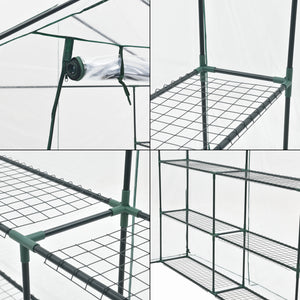 Serre de jardin Grünau en acier et PVC avec étagères intégrées 200 x 200 x 220 cm [en.casa]