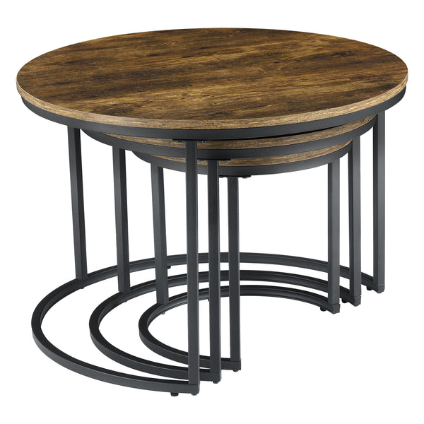 Ensemble de tables basses Arvidsjaur 3 pièces Ton bois foncé [en.casa]