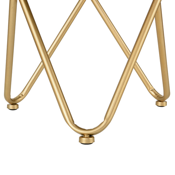 Tabouret Rembourré Rond Katrineholm 44 x 35 cm [en.casa]