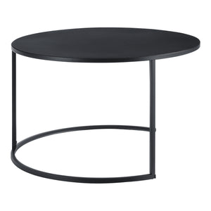 Lot de 2 Tables Basses Korenica Rondes Gigognes Noir [en.casa]