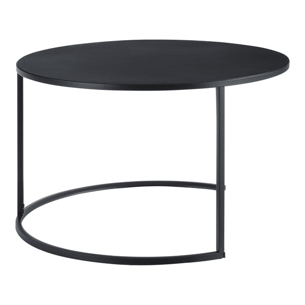 Lot de 2 Tables Basses Korenica Rondes Gigognes Noir [en.casa]