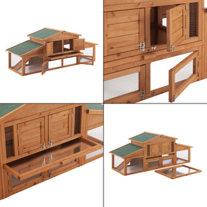 Clapier à lapins Schmitten 72x180x62cm en bois de sapin [en.casa]