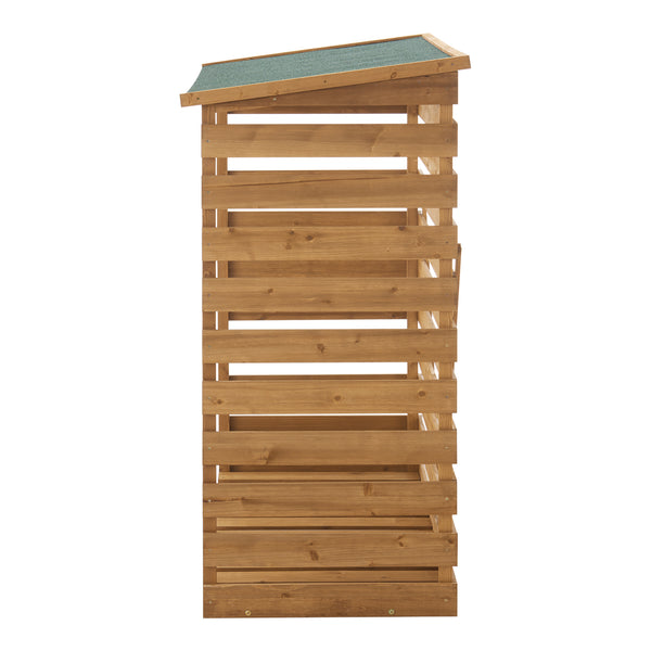Abri-bûches couvert sapin 123 x 116 x 64 cm [en.casa]