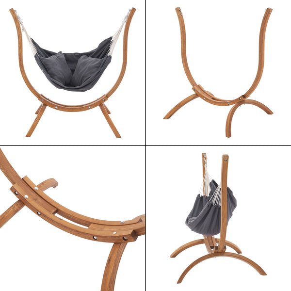 Fauteuil suspendu Grevena 155x106x143cm Gris foncé [en.casa]