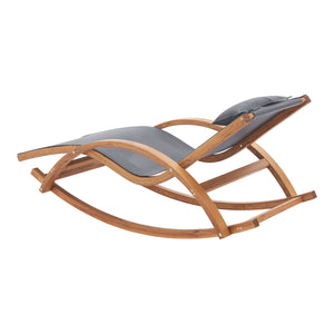 Chaise à bascule Iasmos 167x71x73cm Gris foncé [en.casa]