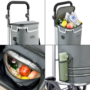 Chariot de courses Namborn pliable gris foncé [en.casa]