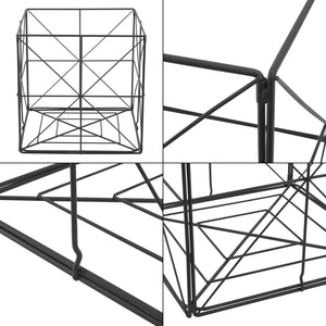 Panier à journaux Temse 40x40x40cm Métal Noir [en.casa]