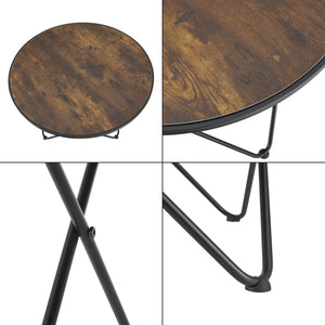 Table basse Goskamark 80x50 cm Structure en acier Teinte bois foncé [en.casa]