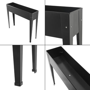 Bac à fleurs surélevé Lelystad 98x25x82cm Acier Anthracite [en.casa]