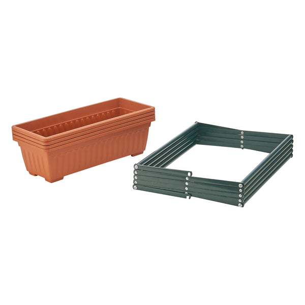 Bac potager vertical Veenendaal 51x21x125 cm 4 niveaux [en.casa]